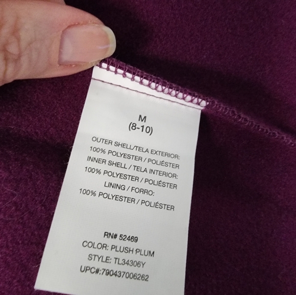 Free Tech women's purple jacket/ raincoat/windbreaker size Medium lightweight. - Picture 9 of 10